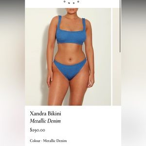 Brand new Hunza G Zander bikini in metallic blue. Tags attached